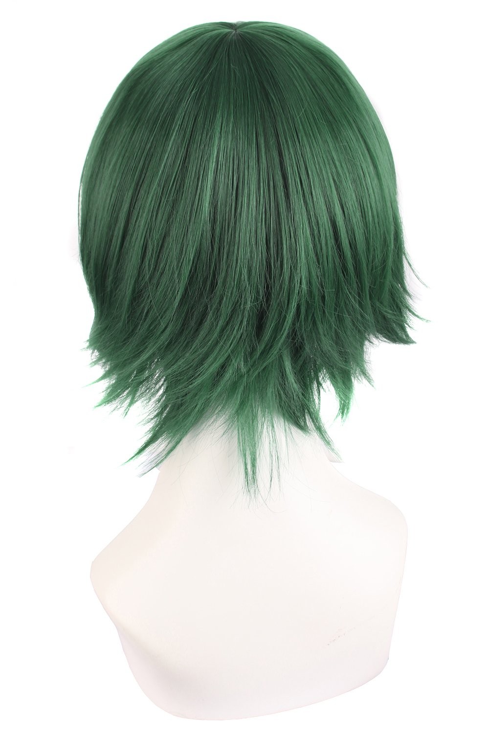 MapofBeauty Men’s Short Straight Wig Cosplay Costume Wig Pine Green
