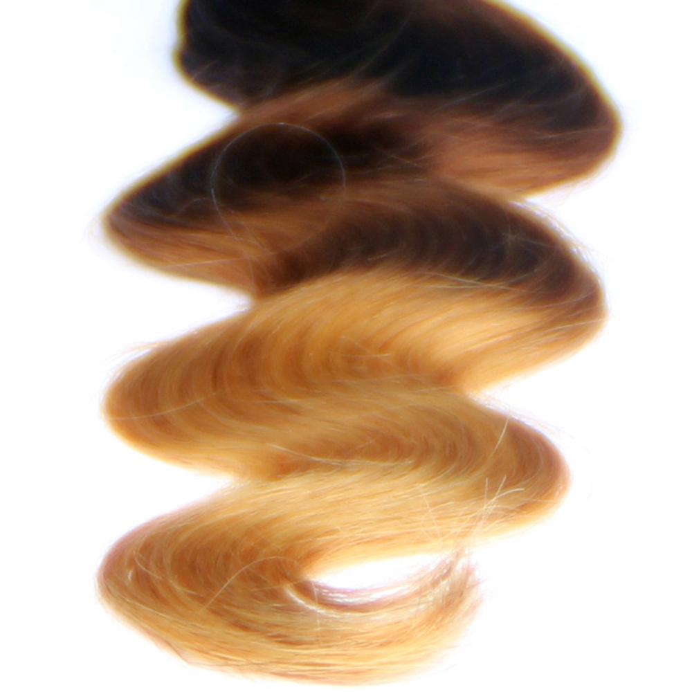 Brazilian Virgin Body Wave Wavy Sew In Bundle Ombre 1B/4/27 Black/Brown/Blonde
