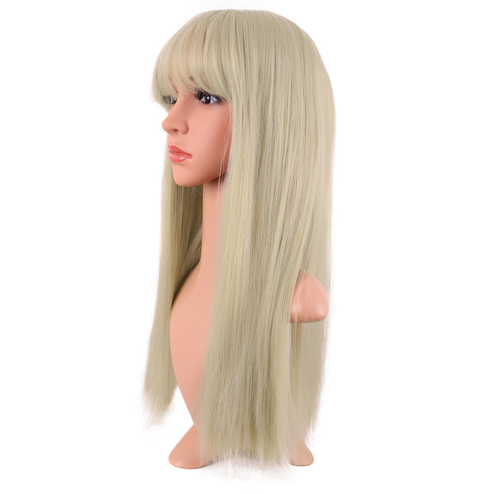 24 Inch/60 cm Long Straight Synthetic Hair Heat Resistant Party Cosplay Wig (…