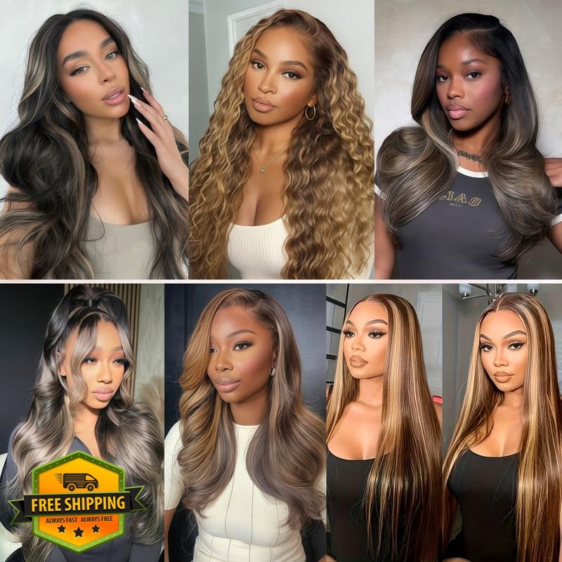 Brown Highlight Human Hair Bundles 10 12 14Inch Body Wave Bundles Human Hair …