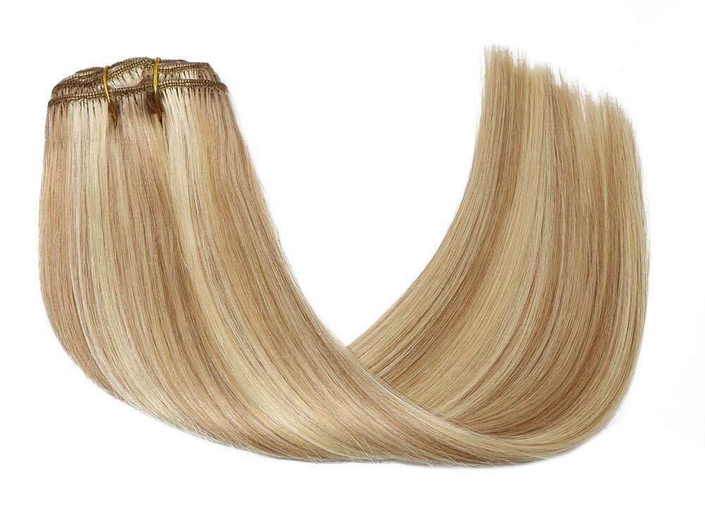 Double Weft Human Hair Extensions 100% Remy Russian Sew In Hair Full Head 100g