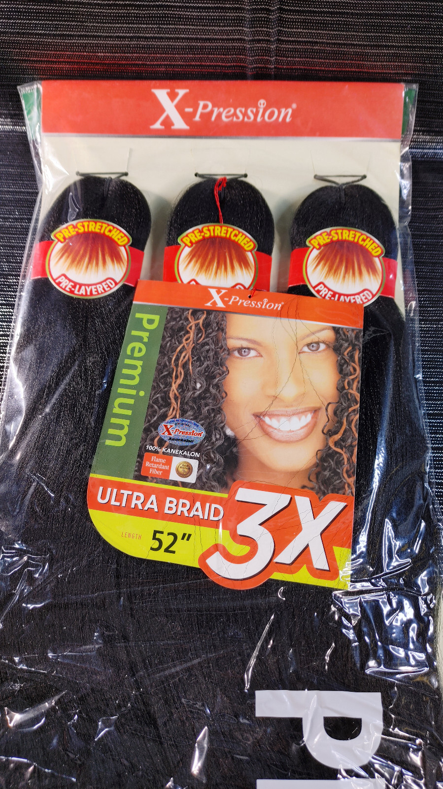Outre Braids X-Pression Kanekalon Black Hair 3X Pre-stretched Ultra Braid 52″