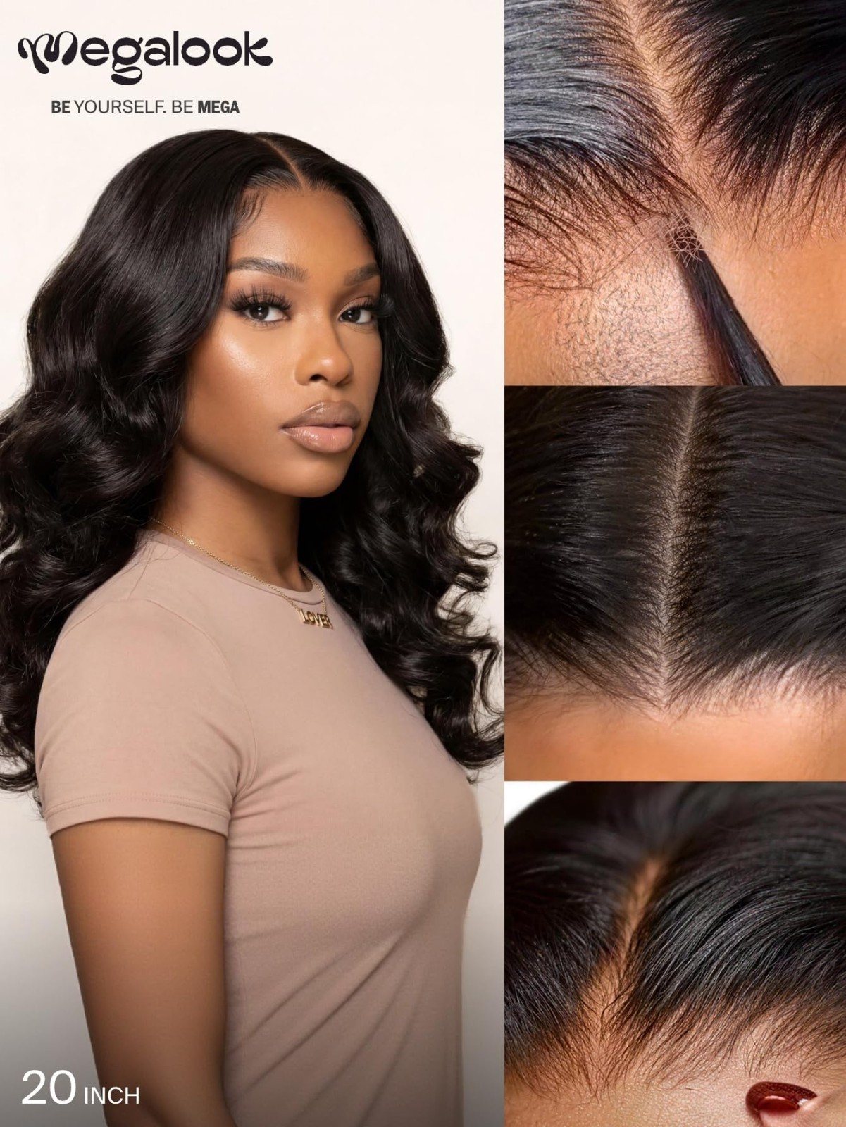 6×5 Glueless Human Hair Wig 210% Density Body Wave Pre Plucked Drawstring 20 Inc
