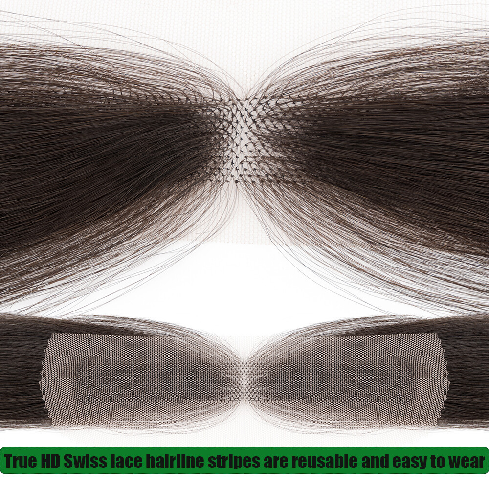 Toupee Men Hair System Full Poly Skin PU Human Hair Replacement Hairpiece Wig US