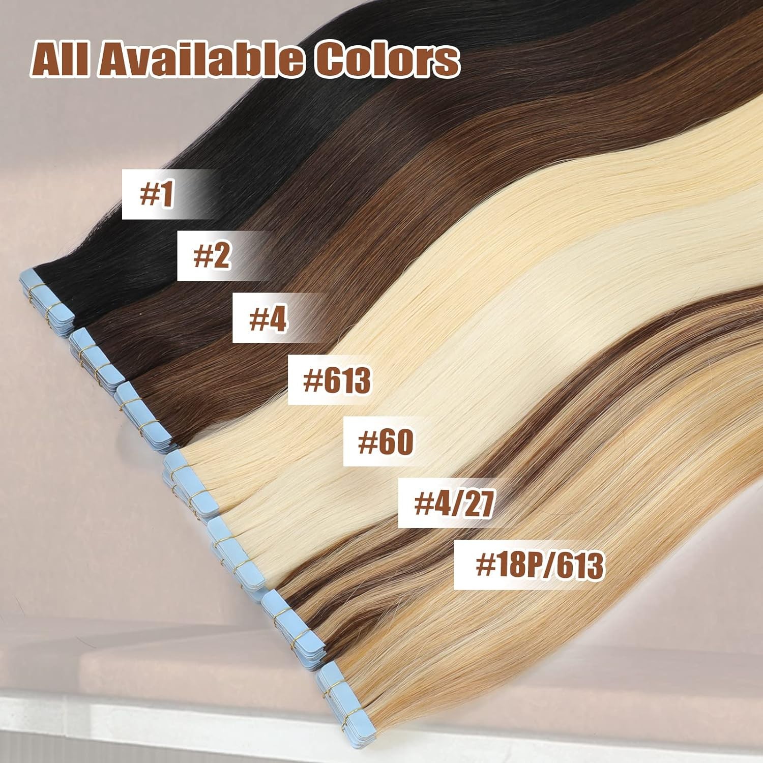 Tape in Hair Extensions Real Human Hair Invisible Skin Wefts Premium Remy Thick