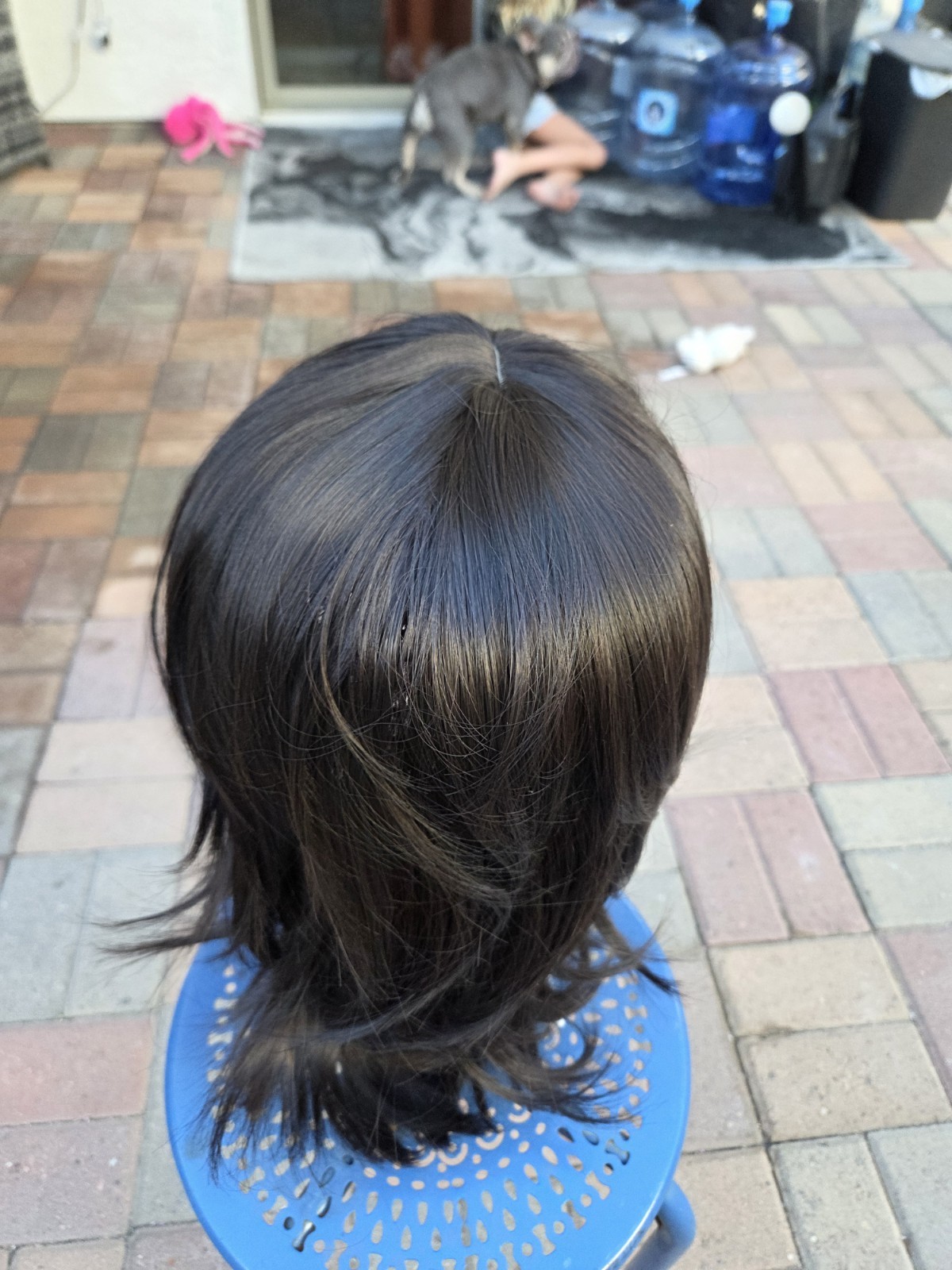 Dark Brown Straight Layered Wig 11-20 in Classic Cap Free-Part One Size