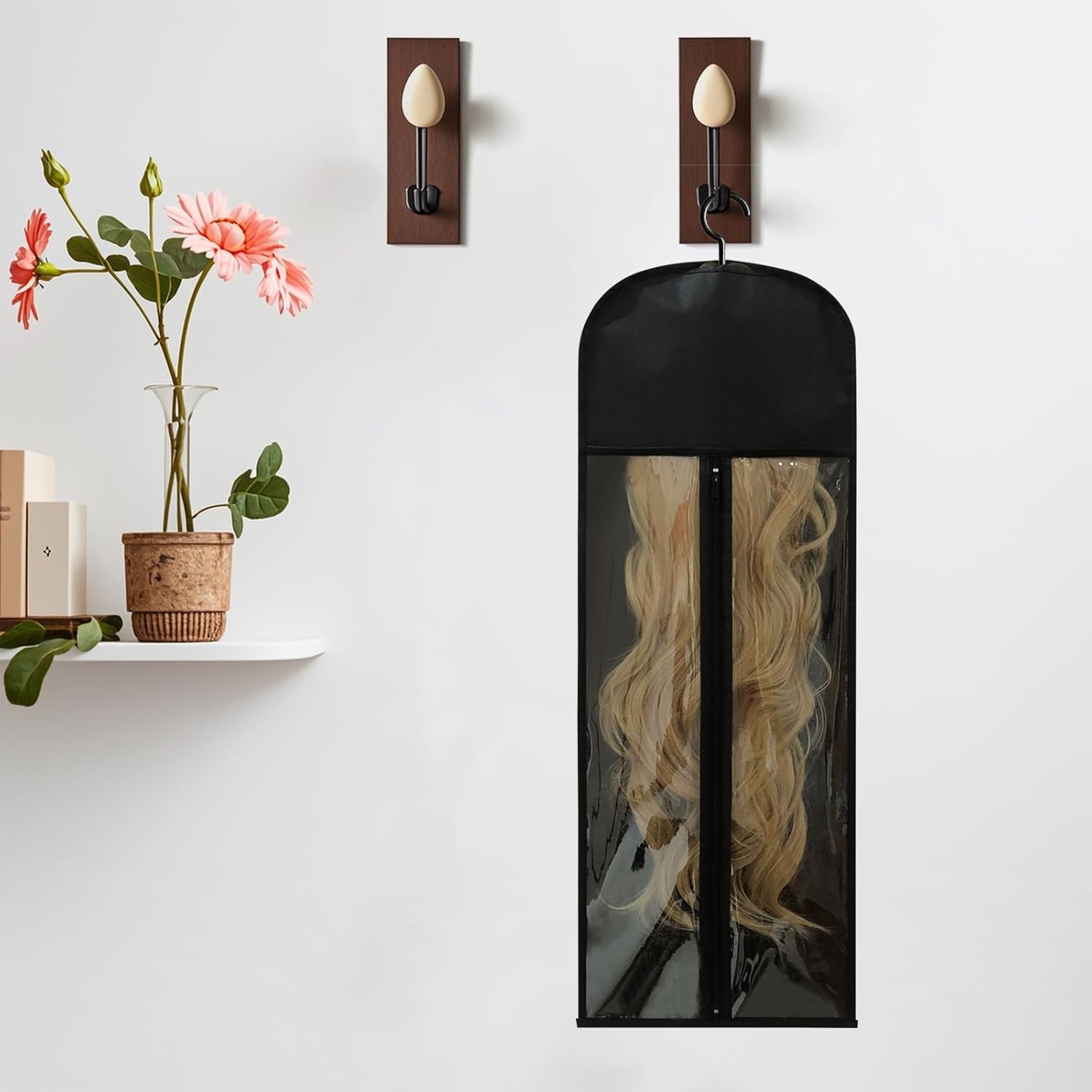 4Pcs Extra Long Wig Storage Bags with Hanger, Wig Storage for Multiple Wigs, …