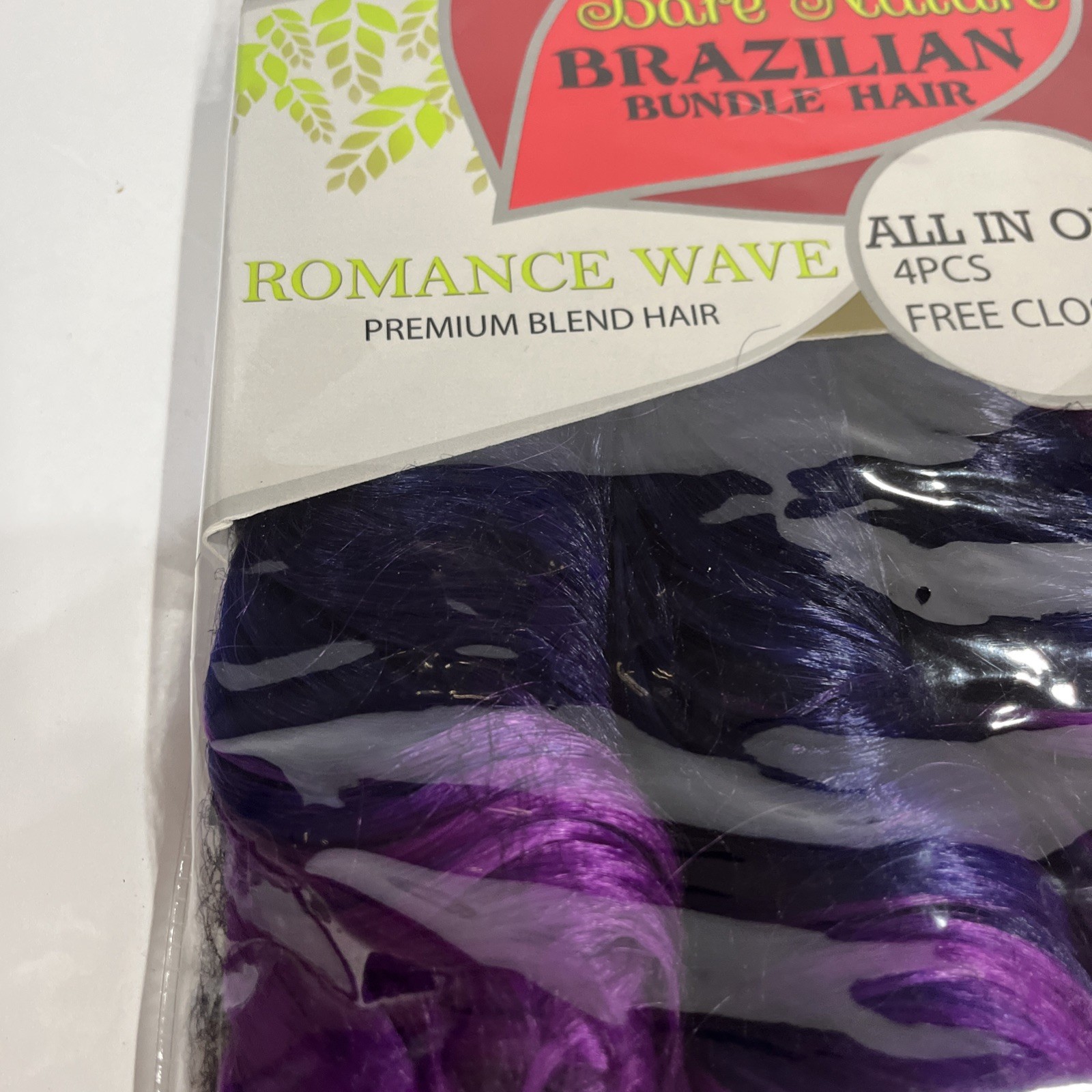 New York Queen Bare Nature Brazillian Bundle Hair Romance Wave Blue&Purple 4 PCS