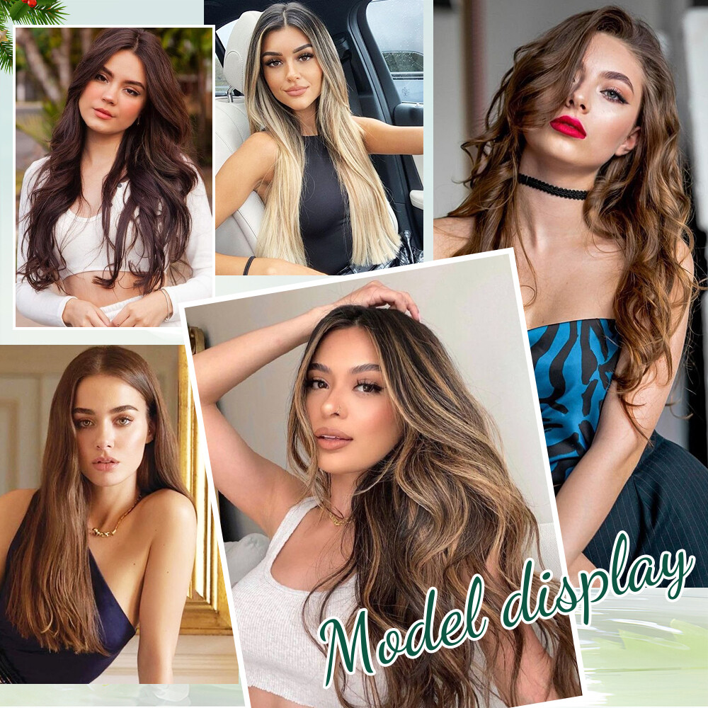 Real Natural as Human Invisible Wire in Hair Extensions Wavy One Piece Nano Ring