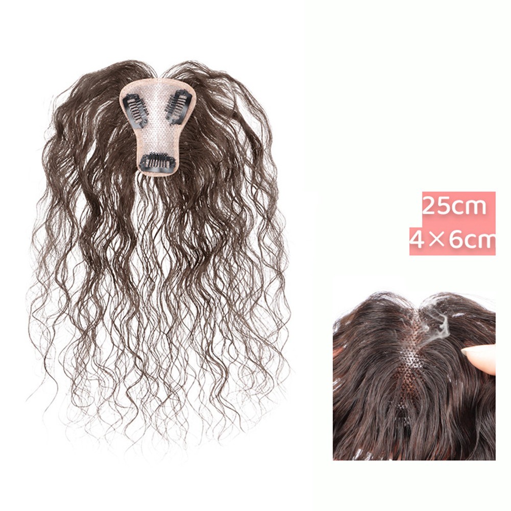Curly Wavy Hair Clip In 100% Human Hair Toppers -Loss Thin Hair Top Replacement