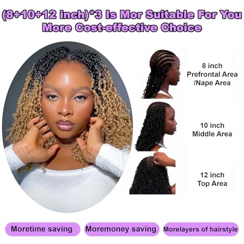 9 packs Yanky Twist Crochet Hair – 8 10 12 Inch (Pack of 9) OT1B/27#