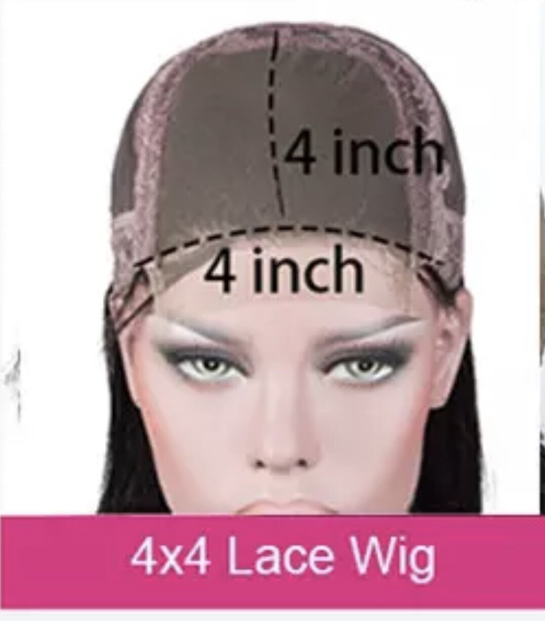 4×4 Lace Closure Human Hair Wig Curly Black Brazilian Remy Pre-plucked