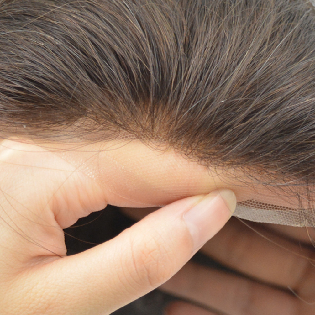 French Lace Hair System For Men Front Bleached Knots Invisible Hairline Toupee