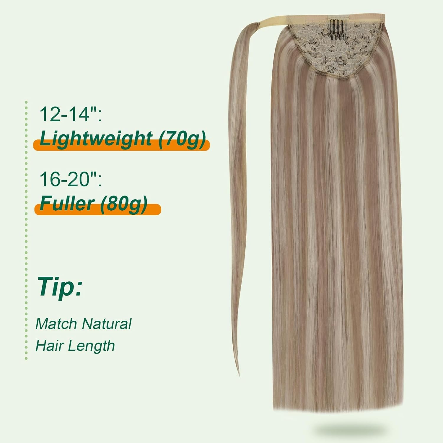 Easyouth PONYTAIL 14in Light Brown Highlights Blonde Hair Extensions – PY_P8-60