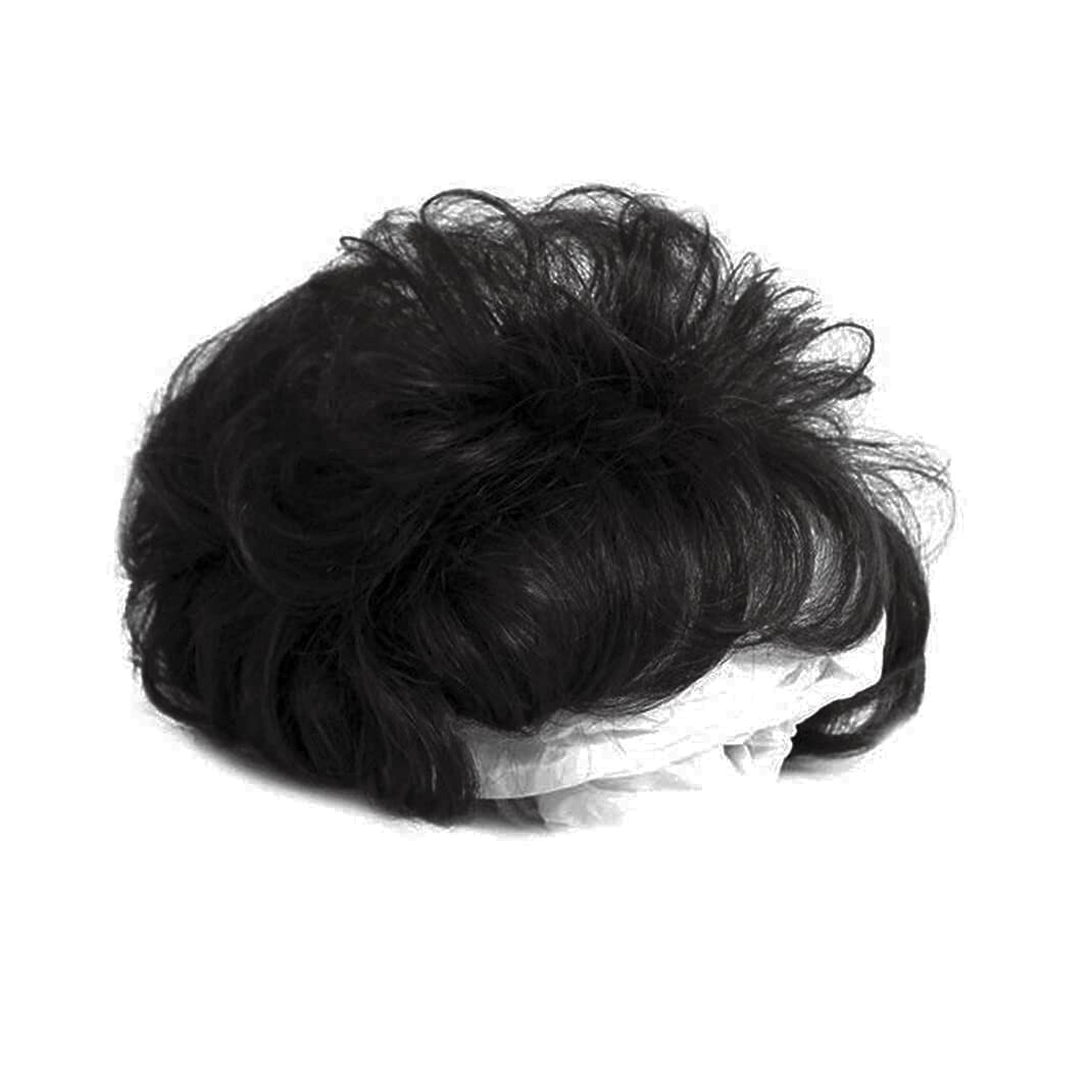 Short Curly Real Human Hair Topper with Front Bangs for Women,Breathable Wiglets