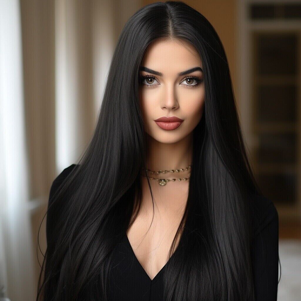 Long Straight Black Wig Synthetic Natural Long Black Full Wigs for Women 26in US