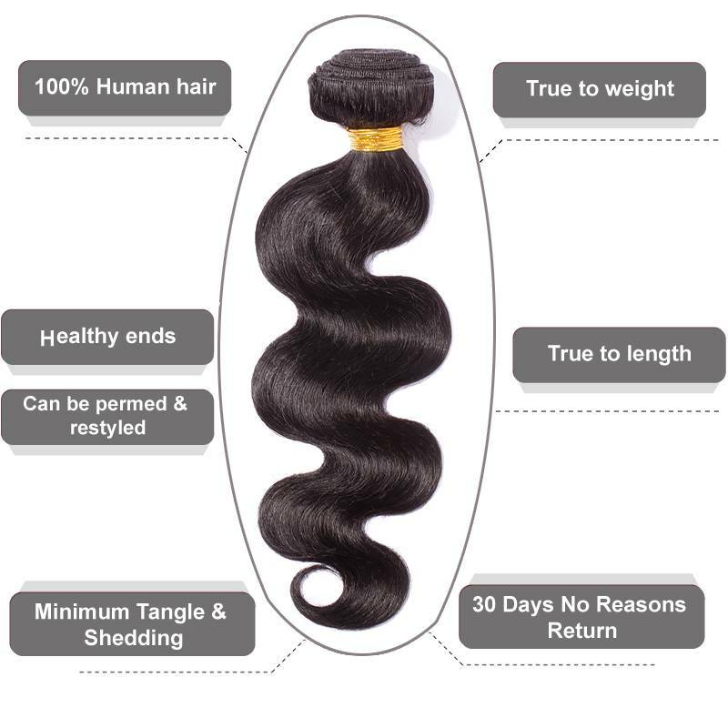 Brazilian Soft Virgin Unprocessed 100% Human Hair Weave Extensions 3Bundles 300g
