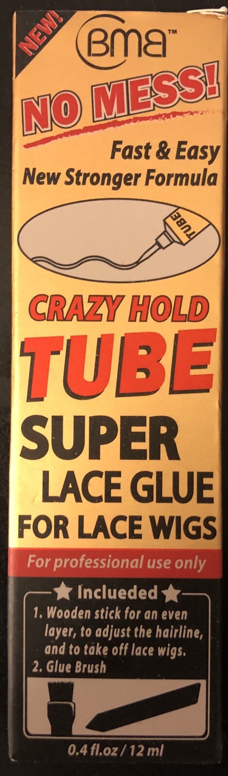 BMB No Mess! Crazy Hold Super Lace Glue Tube For Lace Wigs 0.4 fl oz / 12ml
