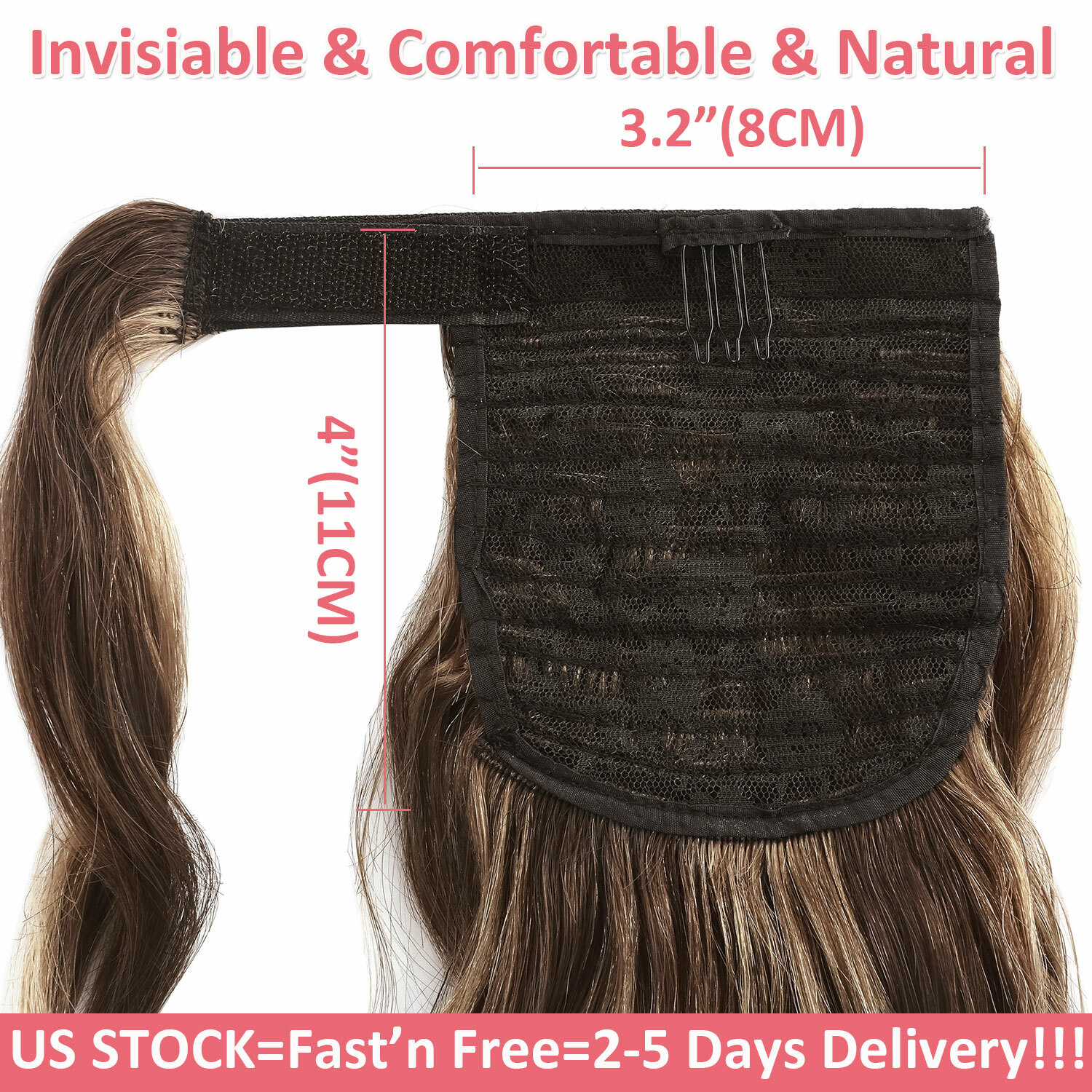 US Brazilian 100% Real Remy Human Hair Claw In On Ponytail Extensions Thick 120G
