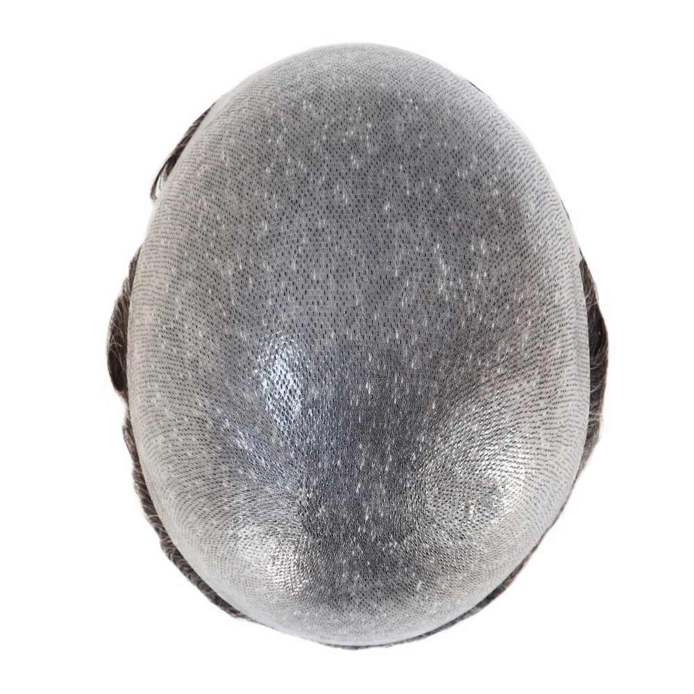 Mens Toupee Human Hair Replacement System 0.05mm Thin Poly Skin Hairpiece 8×10