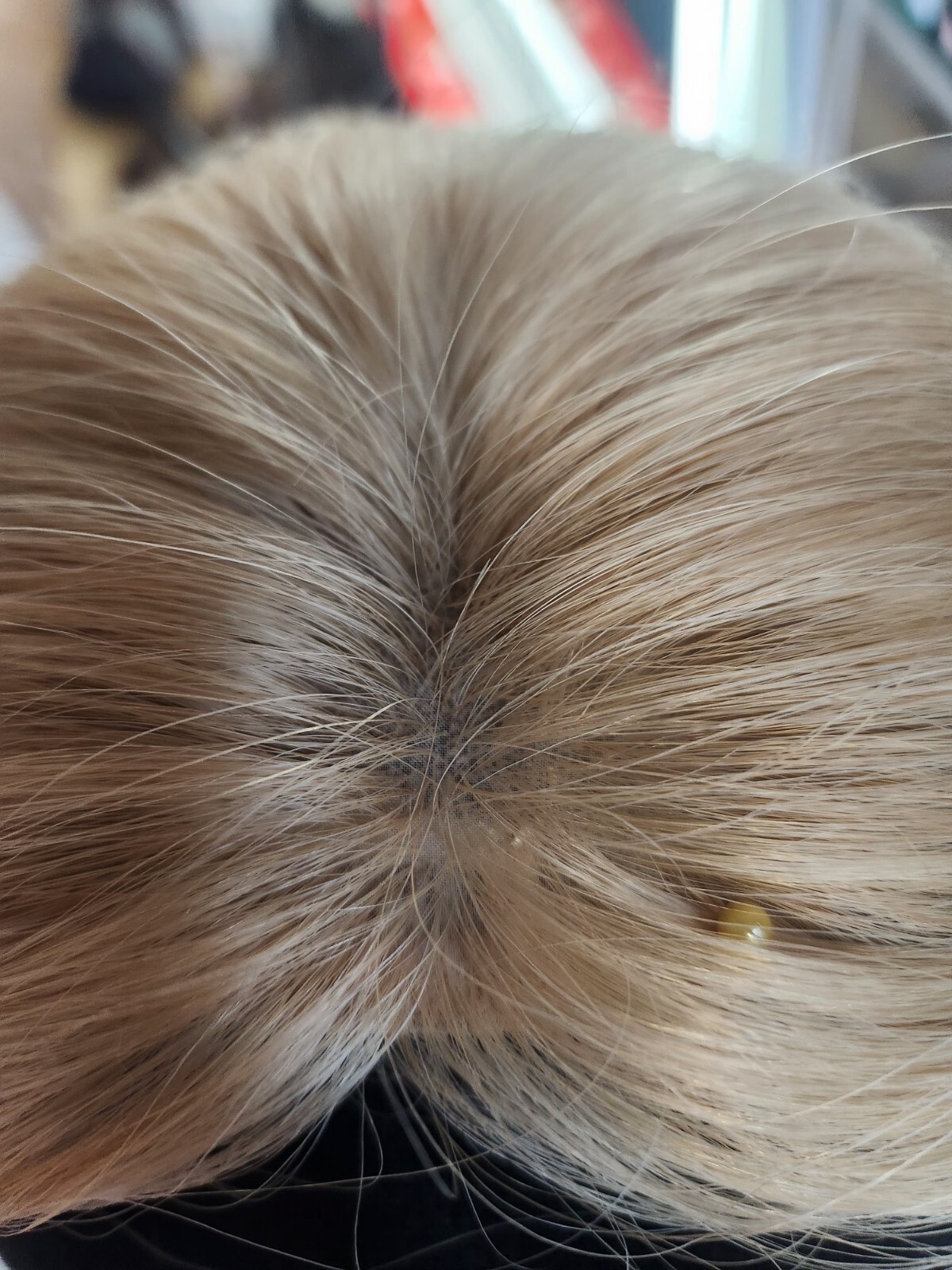 3×5 Silk Base Remy Human Hair Topper Low Density 14 Inches In Blonde.