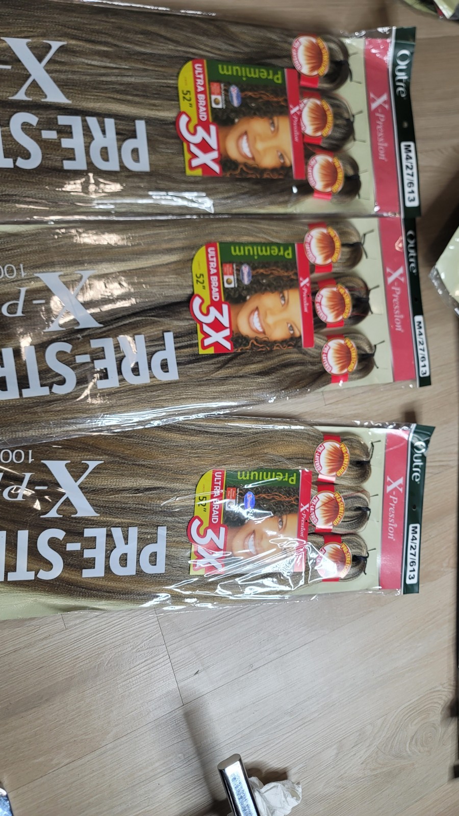 3 Pack Pre Stretched Braiding Hair 9X 52″ COLOR M2/27/613 X-Pression Outre