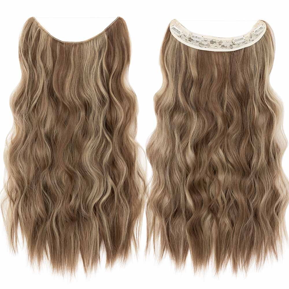 100% Real Natural as Human Wire Clip in Hair Extensions Invisible One Piece Wavy
