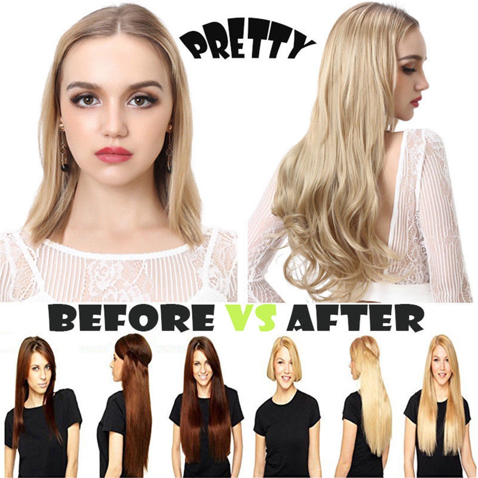 140g One Hairpiece CLEARANCE Invisible Wire Flip In Real Human Hair Extension #4