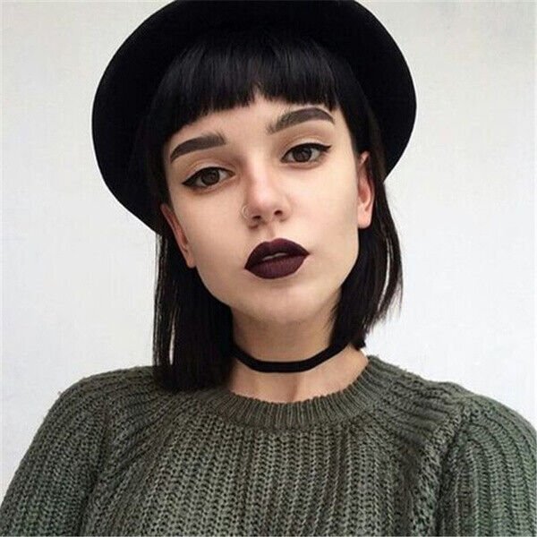 Black Bob Wig with Bangs 13″ Short Bob Wigs Women Short Black Wig Heat Daily USA