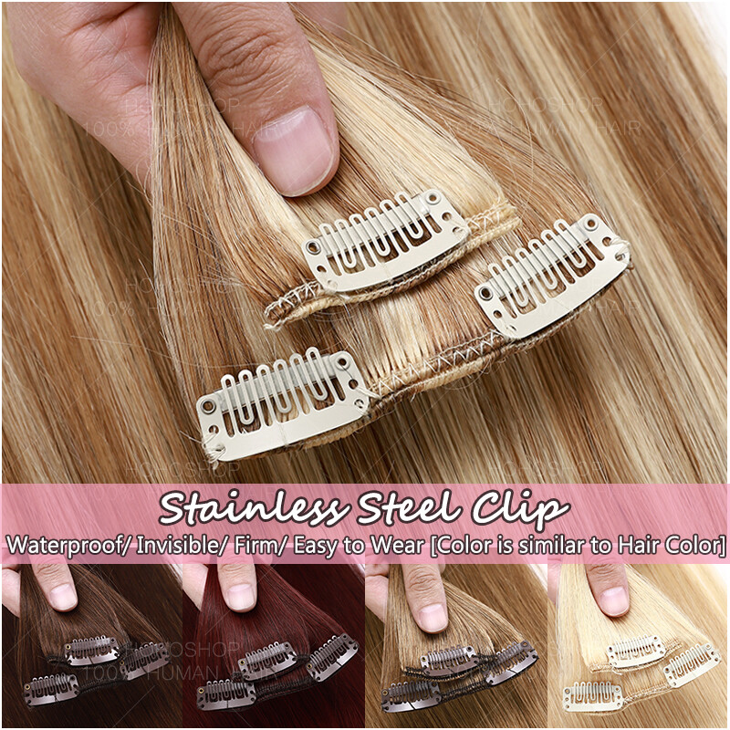 10″-24″ Clip In 100% Real Remy Human Hair Extensions Full Head Ombre 8 Pieces