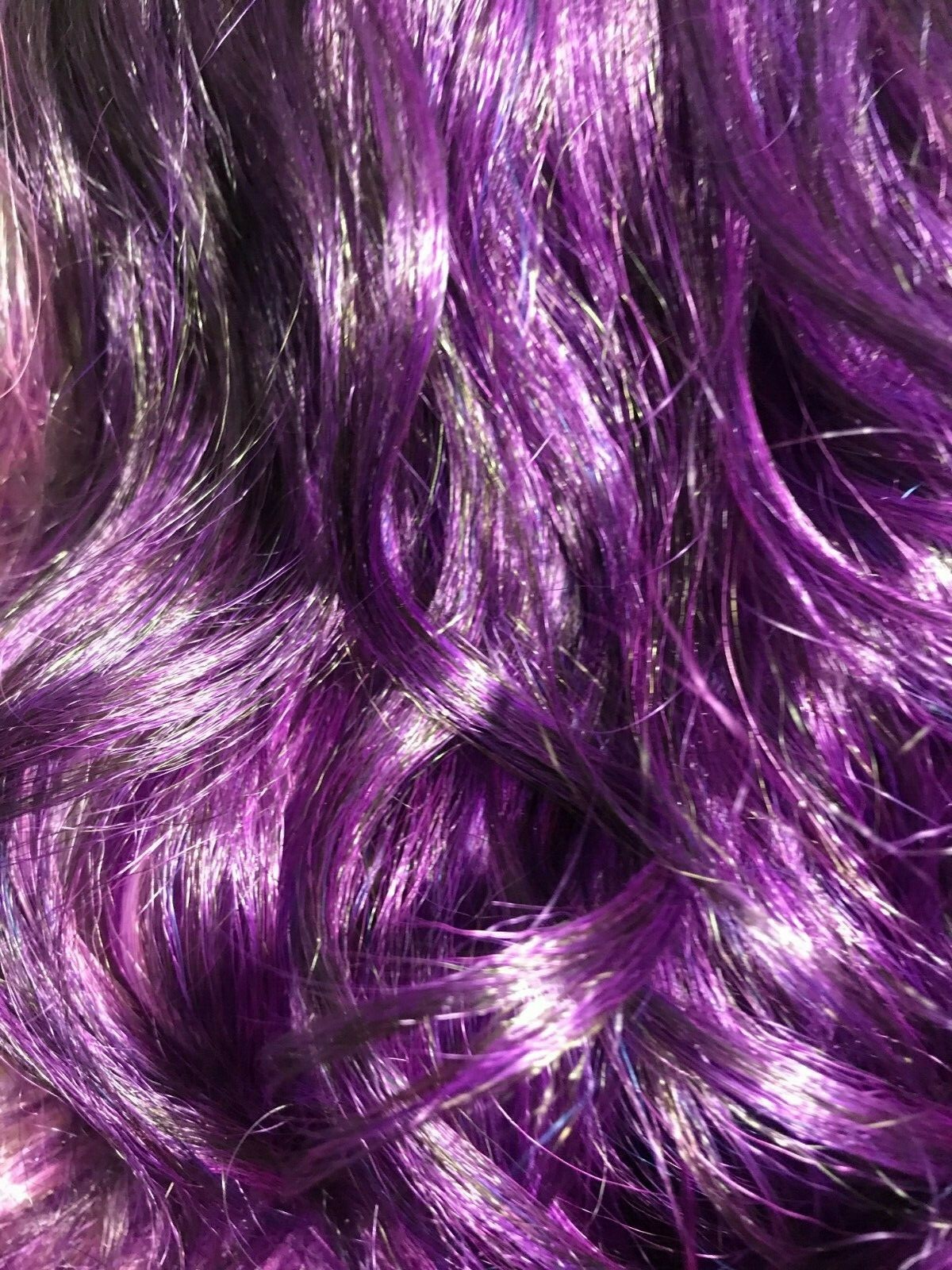 NWT Sis Hand Tied Full Circle Part Long Curly Multi Color Ombre Lace Front