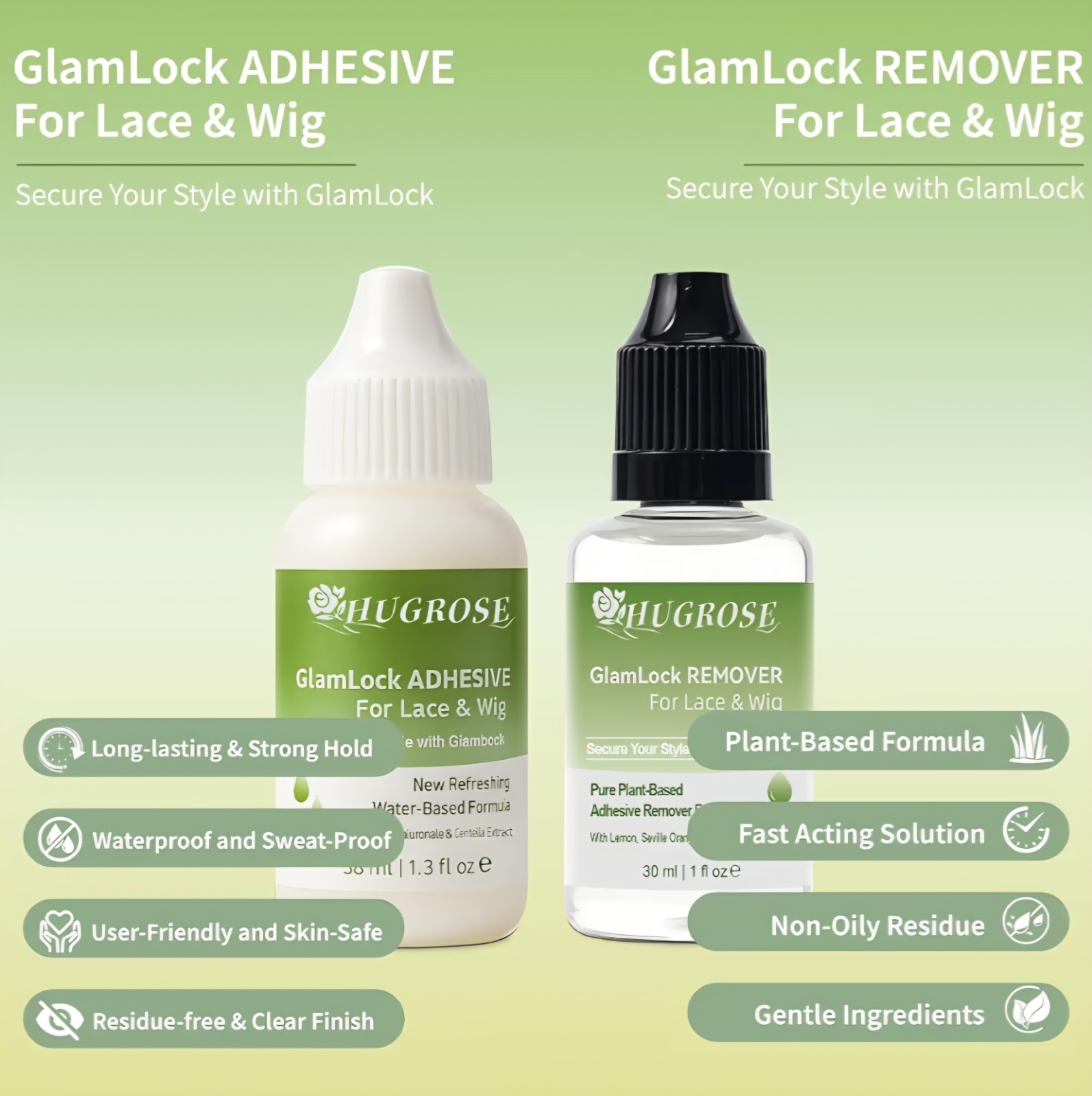 Wig Glue Kit.Fast Acting Lace Glue and Remover for Wigs 