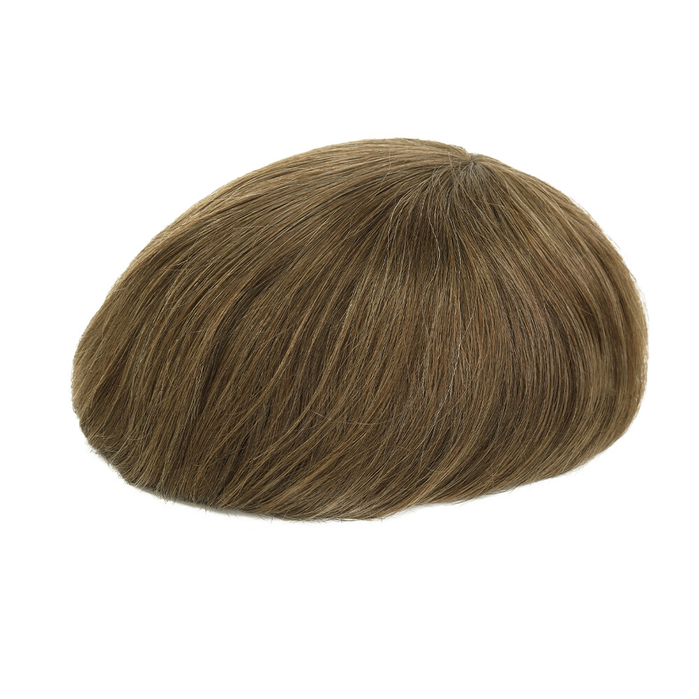 Mens Toupee Injection Thin Skin Human Hair Replacement System Hairpieces 8×10