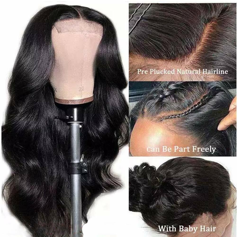 Body Wave Lace Front Wigs Human Hair Bleached Knots Glueless Natural Color