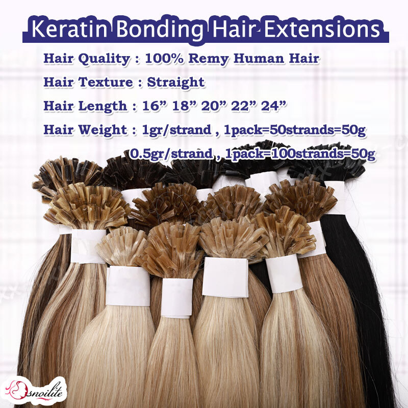 200 Pre Glue Bond U Nail Tip Straight Remy Human Hair Extensions Pre Bonded Glue