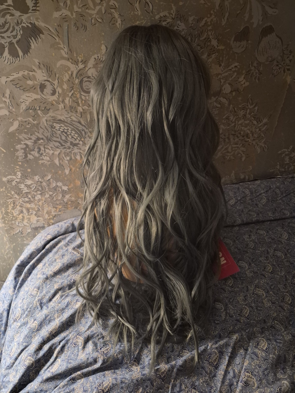 Rene of Paris Long Wavy Synthetic Gray Wig Smoky Forest Classic Cap Mono-Part