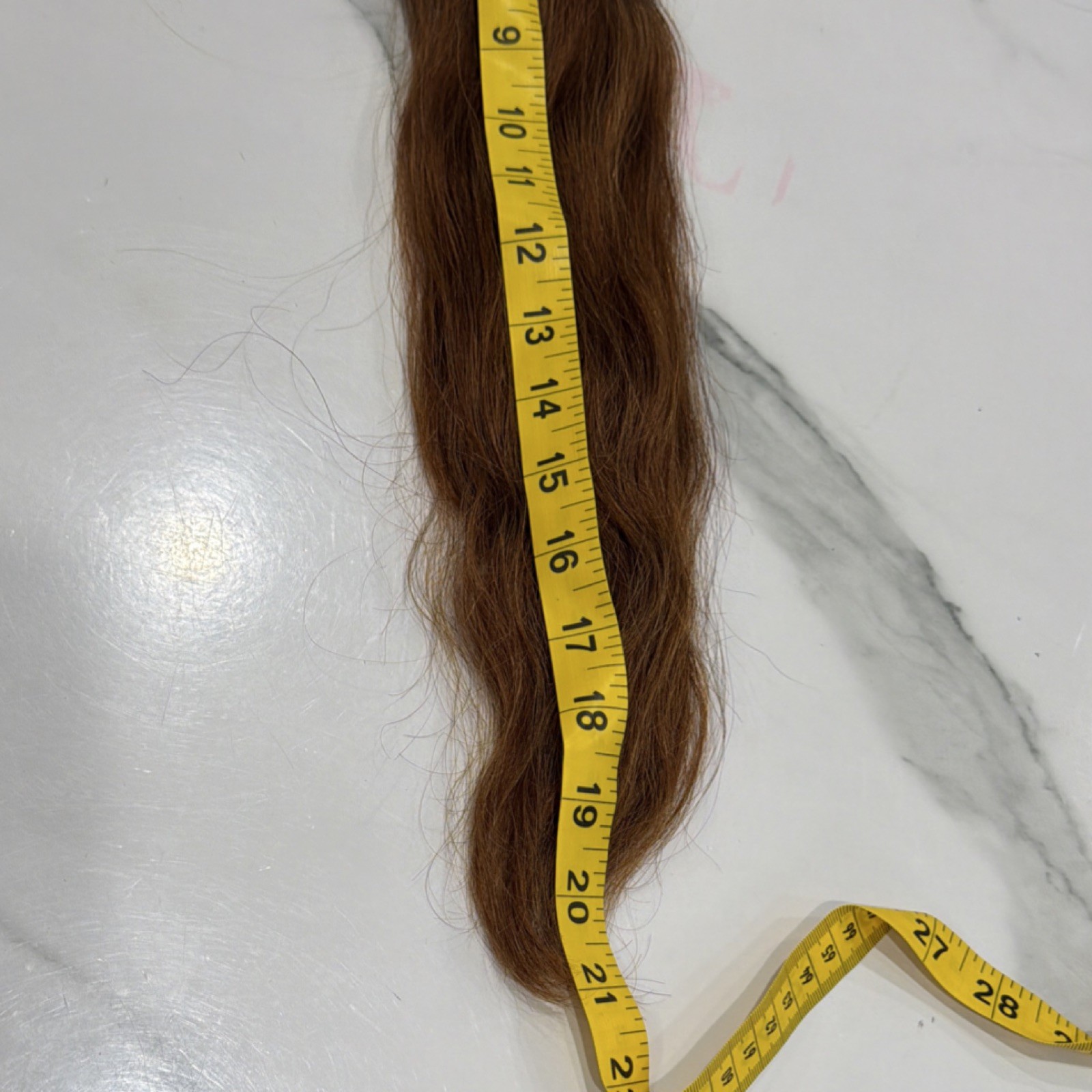 Human Hair Extension Weft Copper Red Wavy Style Women 21-30 in
