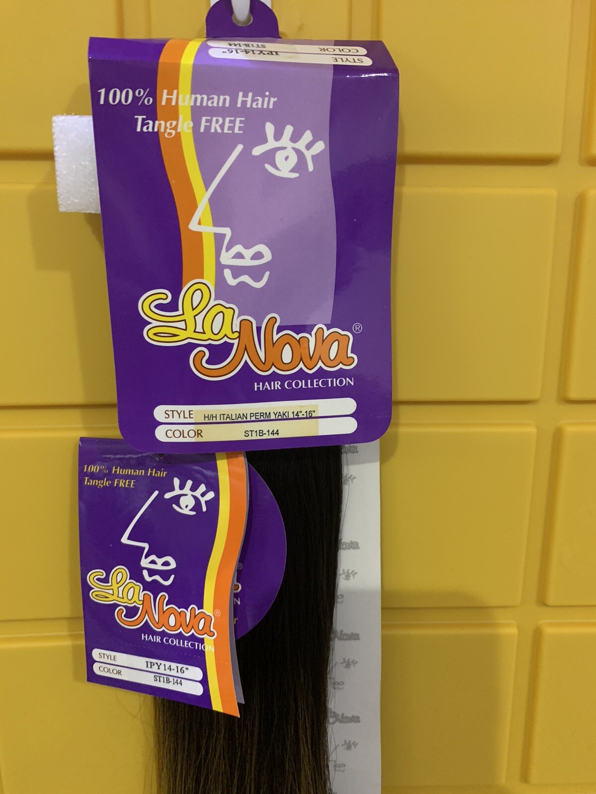 La Nova Italian Perm Yaki 100% Human Hair 14” Color ST1B-144 FREE SHIPPING NIB