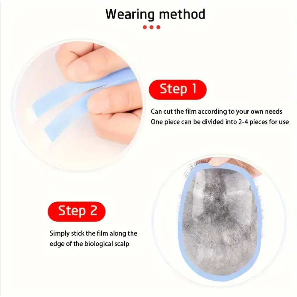Ultra Thin Skin Mens Toupee Human Hair Replacement Poly Hairpiece PU System Wigs