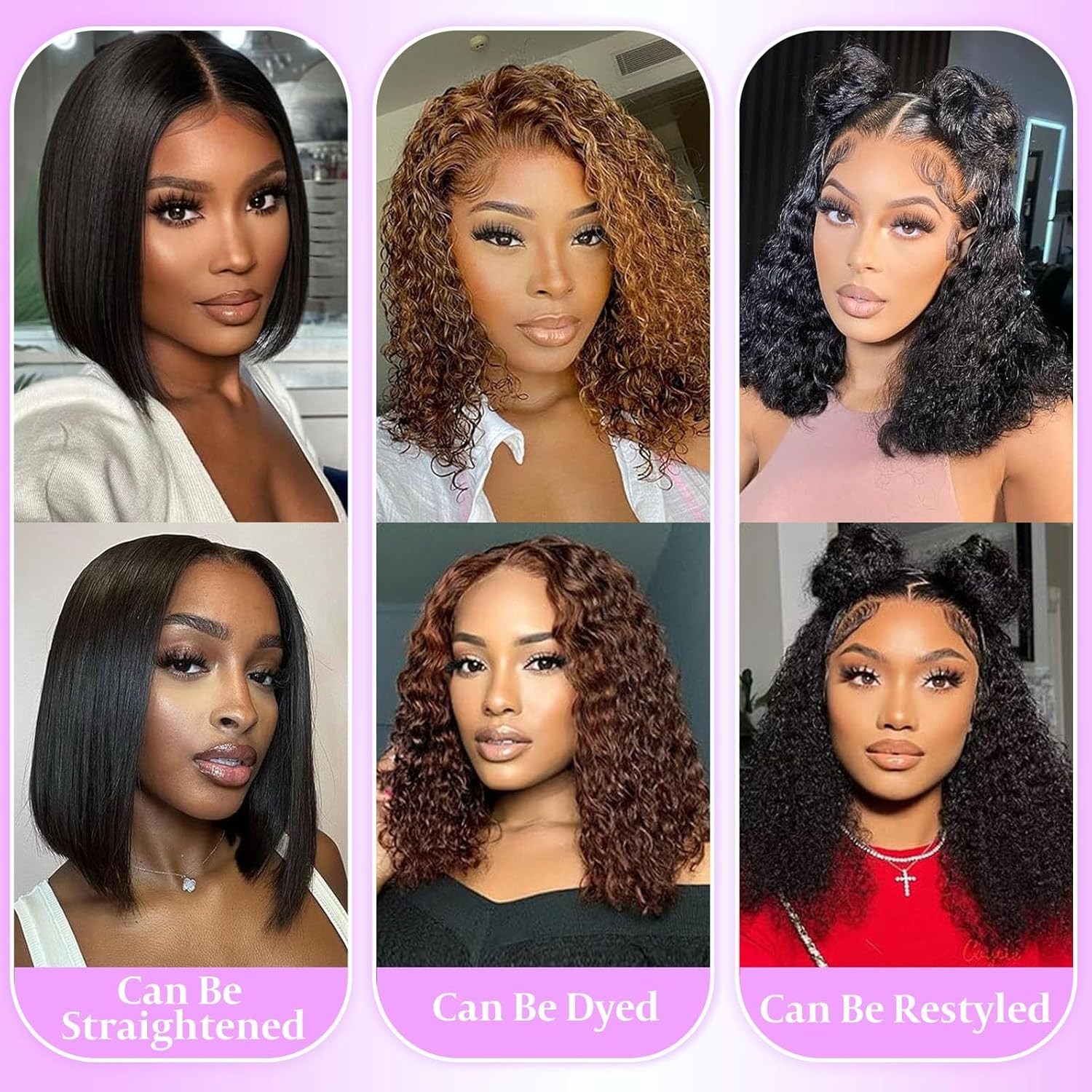 Curly Lace Front Wig Human Hair Pre Plucked for Women Glueless 13×4 Lace Bob Wig