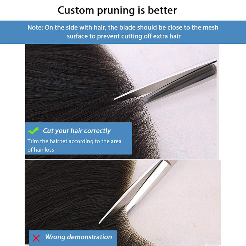 Mens Toupee for Frontal Receding Hairline Real Human Hair V-Looped PU Hairpiece