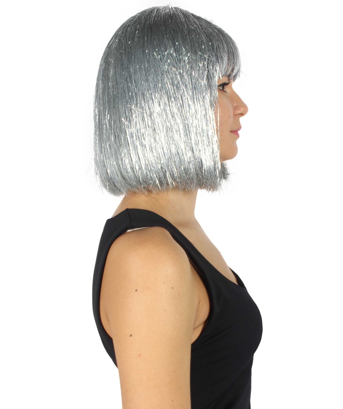 Adult Women Tinsel Bob Wig Collection, HW-3615AT-SV