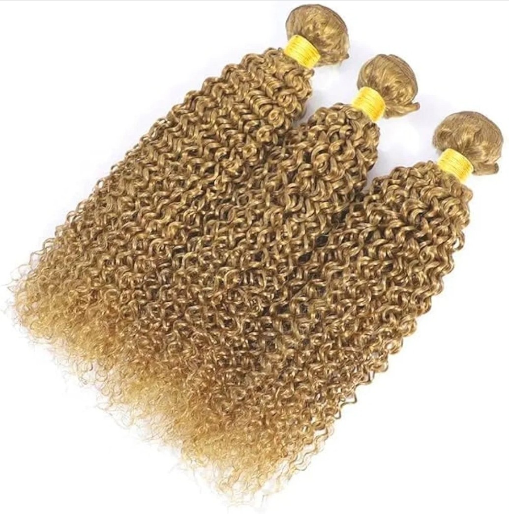 3 Bundles Human Hair 27# Color Jerry Curl 18″ 20″ 22″ Virgin