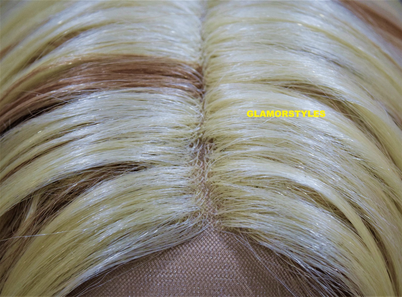 LACE FRONT FULL WIG BOB STRAIGHT LAYERED MIDDLE PART BLEACH BLONDE MIX HEAT OK