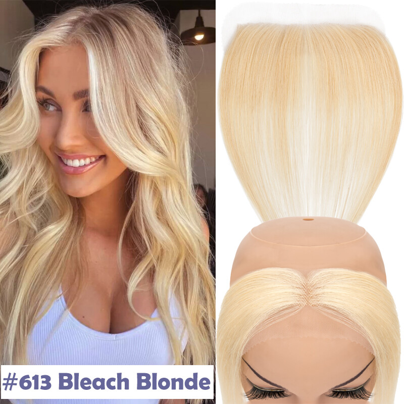 Free Part Women Topper 100 REMY Human Hair Toupee Forehead Hairline Lace Base