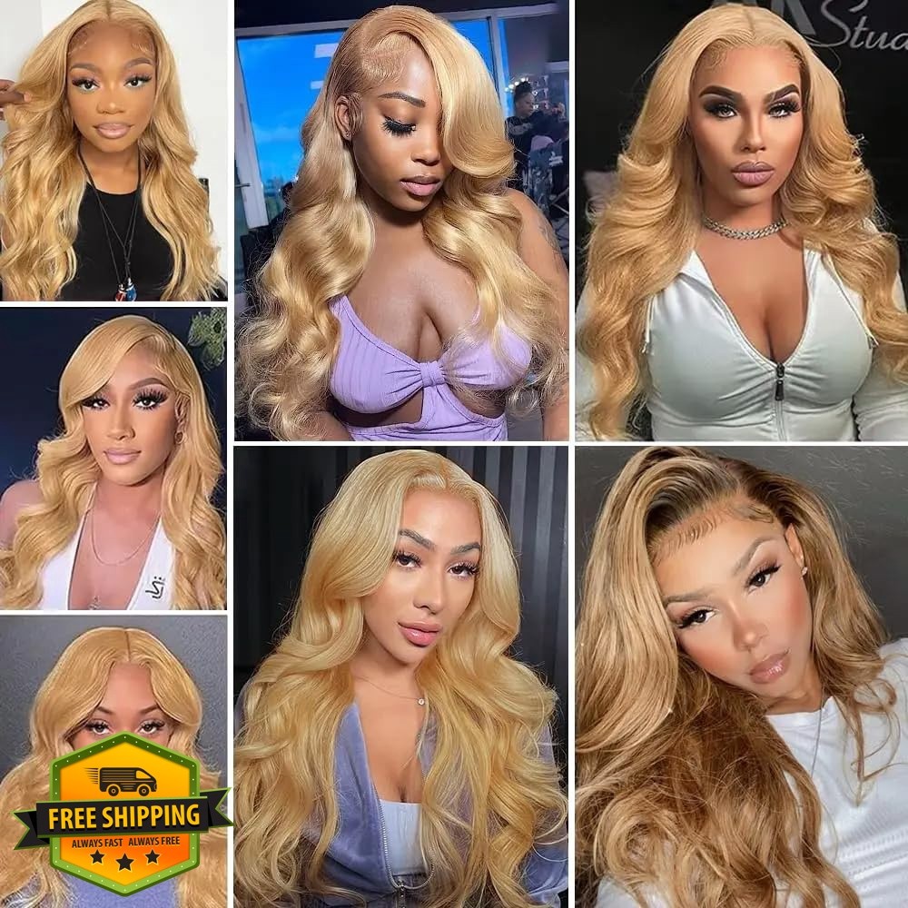 YiweYowe #27 Blonde 28 Inch Lace Closure