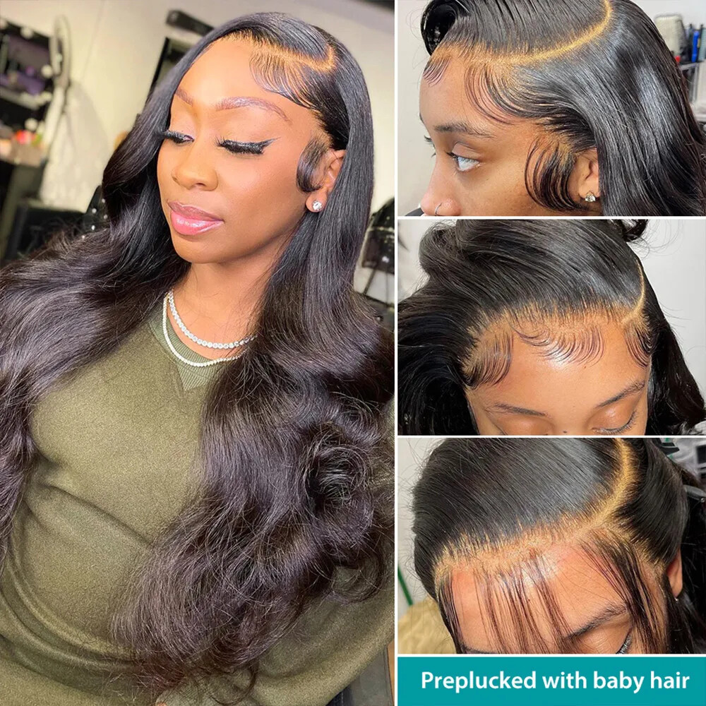 13×6 Body Wave HD Transparent Lace Front Human Hair Wig 40 Inch 5×5 200 Density