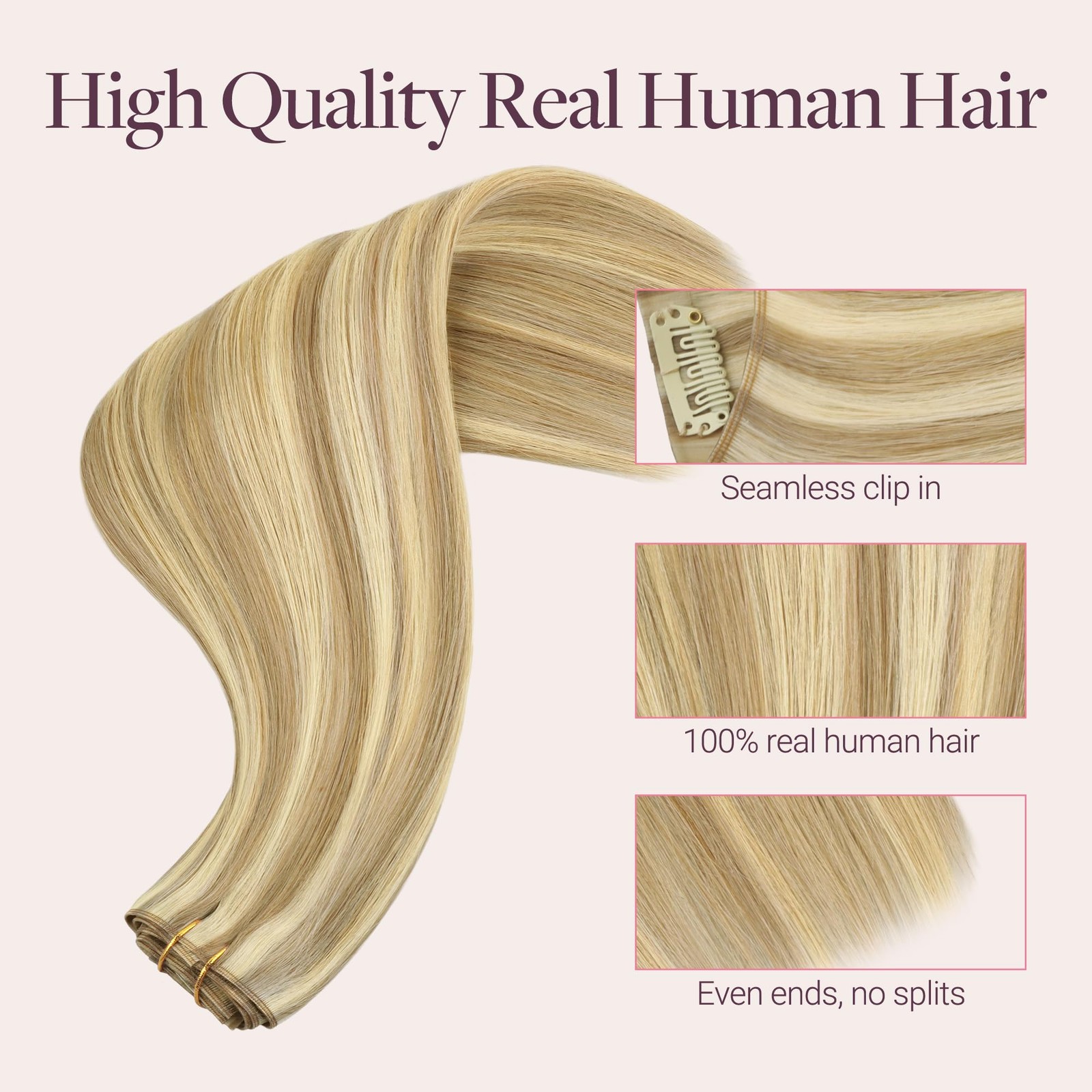 Goo Goo Genius Clip In Hair Extensions 16Inch 140G 7Pcs Seamless Pu Clip In