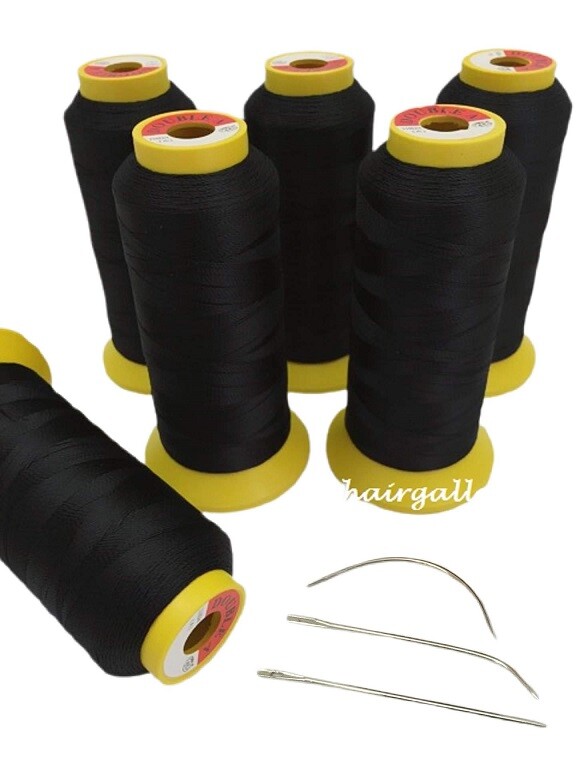 2000m JUMBO WEAVING THREAD & 3 pcs WEAVE NEEDLE FOR WEFT HAIR EXTENSIONS USA