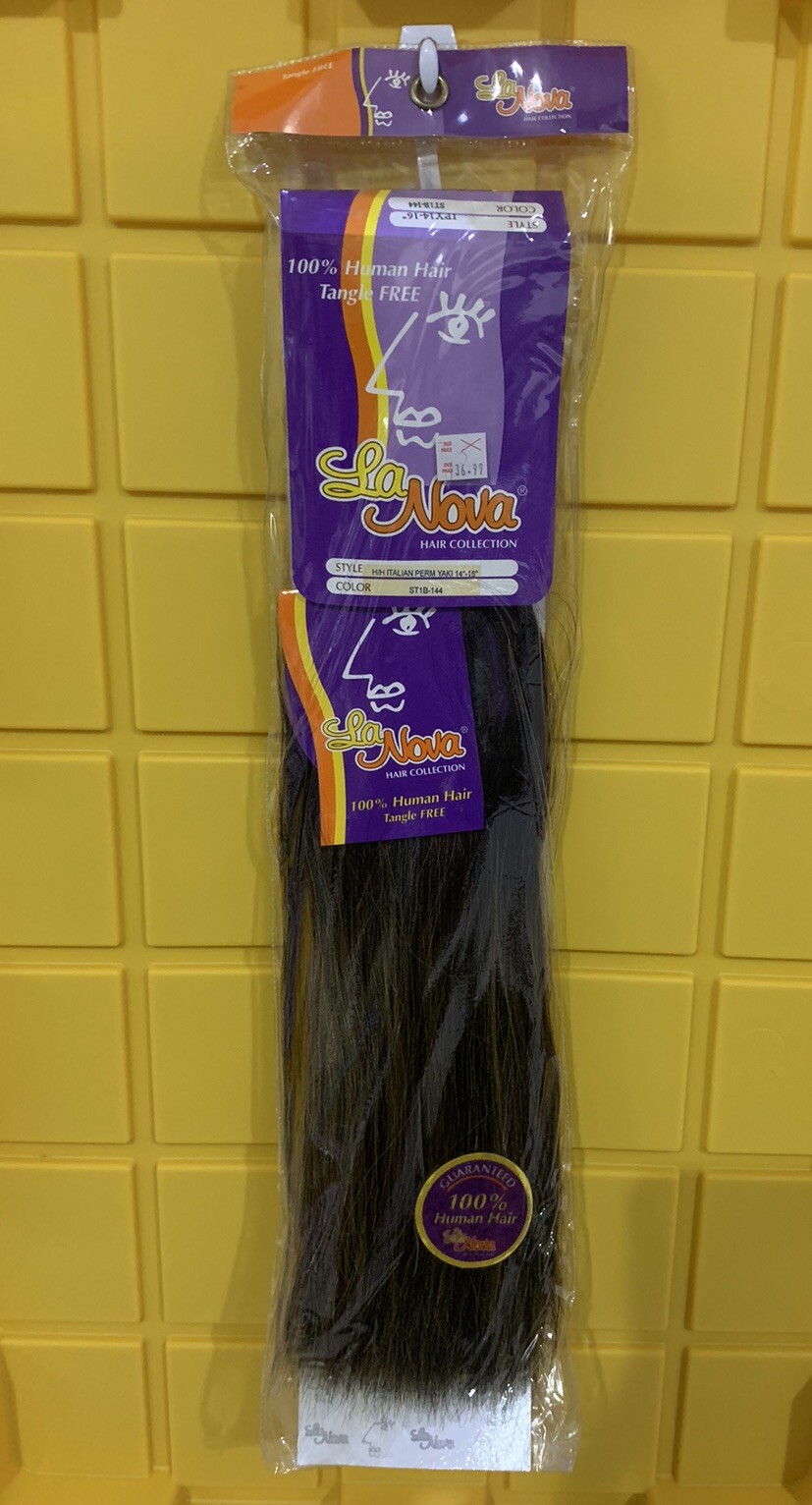 La Nova Italian Perm Yaki 100% Human Hair 14” Color ST1B-144 FREE SHIPPING NIB